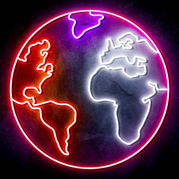 Earth Globe Ultra-Bright LED Sign with Remote (Neon-Style, LED Technology) - Way Up Gifts
