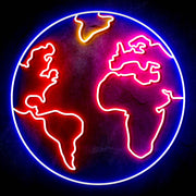 Earth Globe Ultra-Bright LED Sign with Remote (Neon-Style, LED Technology) - LED Gift Works
