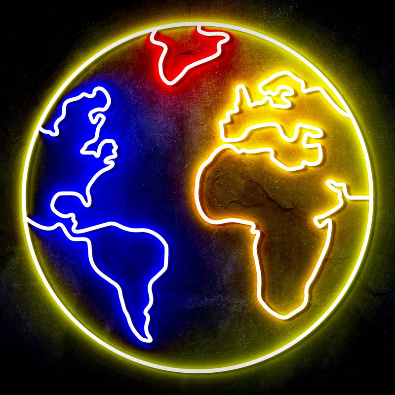 Earth Globe Ultra-Bright LED Sign with Remote (Neon-Style, LED Technology) - LED Gift Works