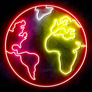 Earth Globe Ultra-Bright LED Sign with Remote (Neon-Style, LED Technology) - LED Gift Works