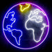 Earth Globe Ultra-Bright LED Sign with Remote (Neon-Style, LED Technology) - Way Up Gifts