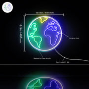 Earth Globe Ultra-Bright LED Sign with Remote (Neon-Style, LED Technology) - LED Gift Works