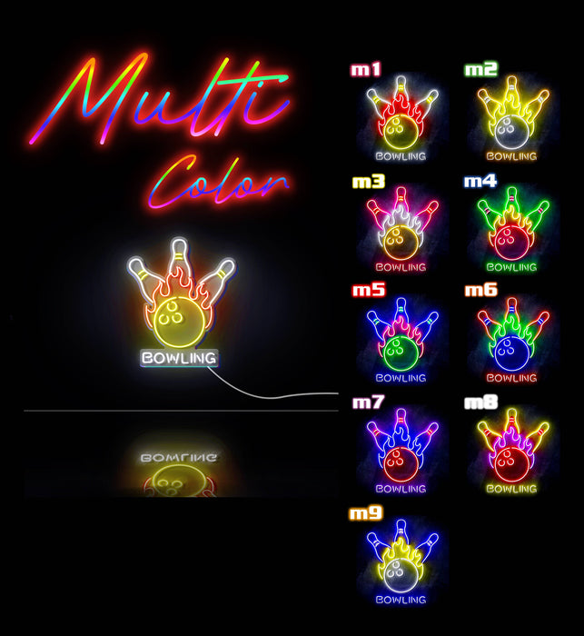 Bowling Ultra-Bright LED Sign with Remote (Neon-Style, LED Technology) - Way Up Gifts