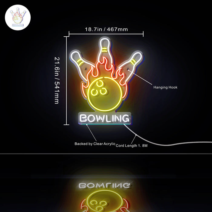 Bowling Ultra-Bright LED Sign with Remote (Neon-Style, LED Technology) - Way Up Gifts