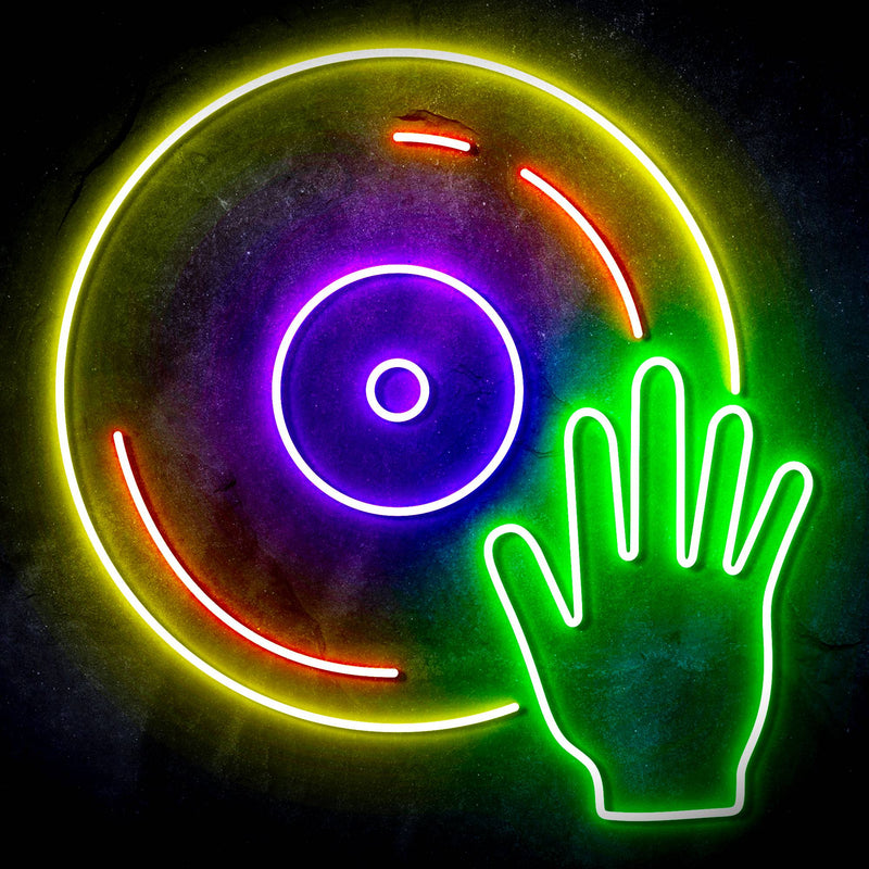 DJ Disc Jockey Turntable Ultra-Bright LED Sign with Remote (Neon-Style, LED Technology) - LED Gift Works