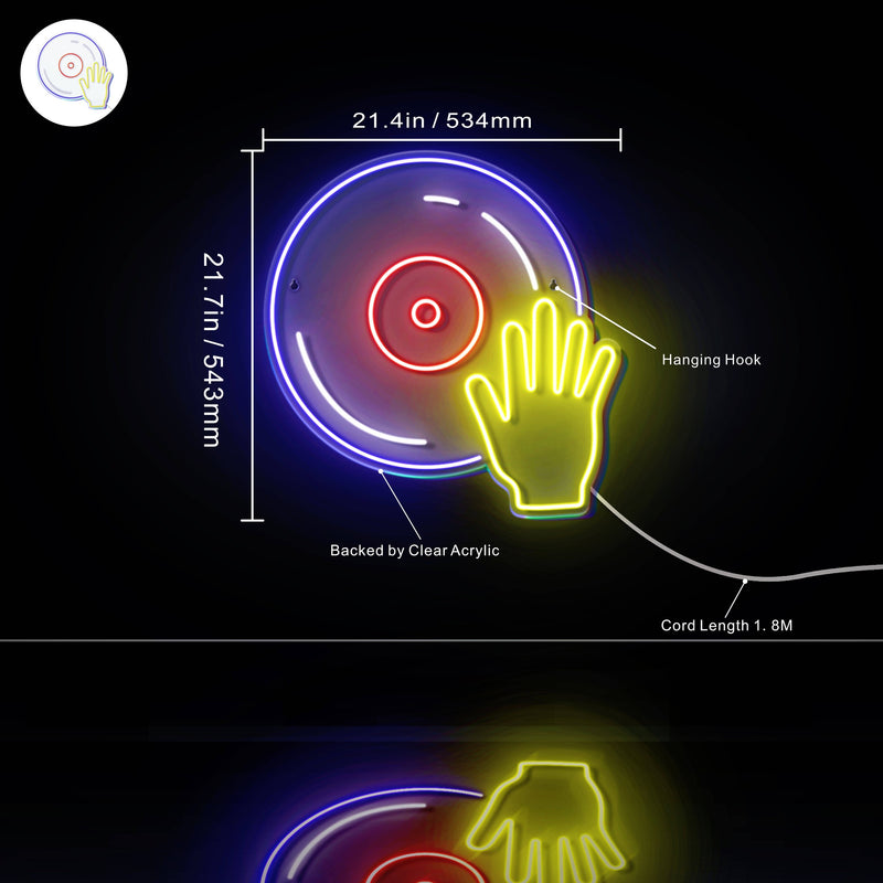 DJ Disc Jockey Turntable Ultra-Bright LED Sign with Remote (Neon-Style, LED Technology) - LED Gift Works