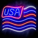 USA Flag Ultra-Bright LED Sign with Remote (Neon-Style, LED Technology) - Way Up Gifts