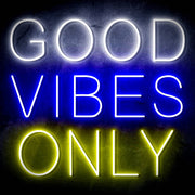 Good Vibes Only Ultra-Bright LED Sign with Remote (Neon-Style, LED Technology) - LED Gift Works