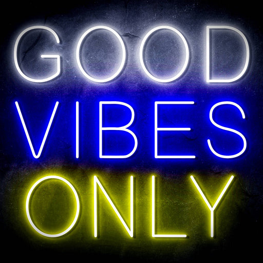 Good Vibes Only Ultra-Bright LED Sign with Remote (Neon-Style, LED Technology) - Way Up Gifts