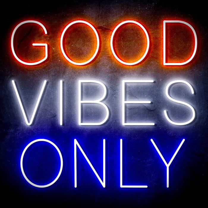 Good Vibes Only Ultra-Bright LED Sign with Remote (Neon-Style, LED Technology) - Way Up Gifts
