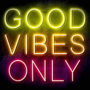 Good Vibes Only Ultra-Bright LED Sign with Remote (Neon-Style, LED Technology) - LED Gift Works