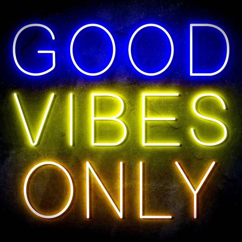 Good Vibes Only Ultra-Bright LED Sign with Remote (Neon-Style, LED Technology) - LED Gift Works