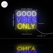 Good Vibes Only Ultra-Bright LED Sign with Remote (Neon-Style, LED Technology) - LED Gift Works