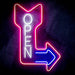Vertical Open Sign with Arrow Ultra-Bright LED Sign with Remote (Neon-Style, LED Technology) - Way Up Gifts
