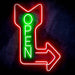 Vertical Open Sign with Arrow Ultra-Bright LED Sign with Remote (Neon-Style, LED Technology) - Way Up Gifts