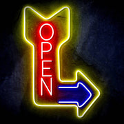Vertical Open Sign with Arrow Ultra-Bright LED Sign with Remote (Neon-Style, LED Technology) - LED Gift Works