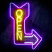 Vertical Open Sign with Arrow Ultra-Bright LED Sign with Remote (Neon-Style, LED Technology) - Way Up Gifts