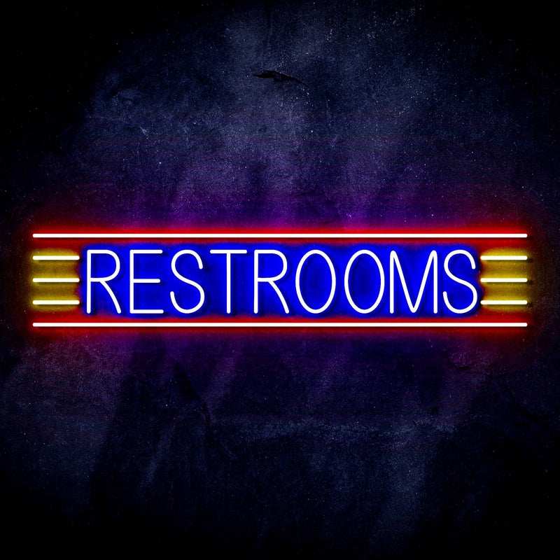 Restrooms Ultra-Bright LED Sign with Remote (Neon-Style, LED Technology) - LED Gift Works