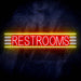 Restrooms Ultra-Bright LED Sign with Remote (Neon-Style, LED Technology) - Way Up Gifts
