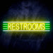 Restrooms Ultra-Bright LED Sign with Remote (Neon-Style, LED Technology) - Way Up Gifts
