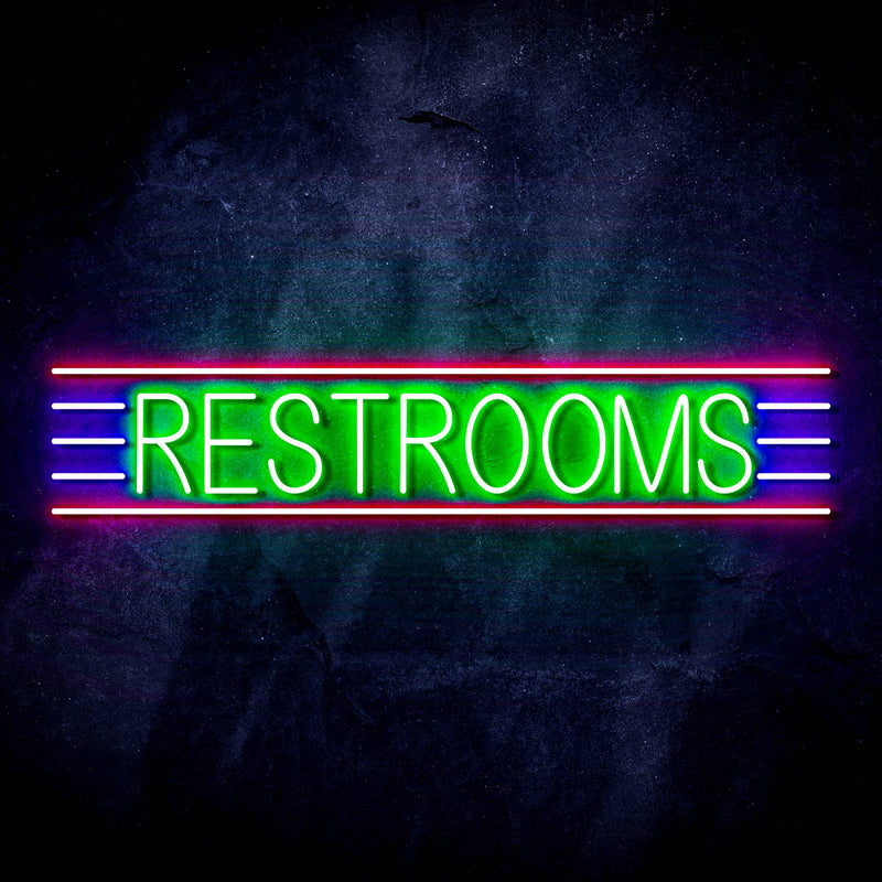 Restrooms Ultra-Bright LED Sign with Remote (Neon-Style, LED Technology) - LED Gift Works