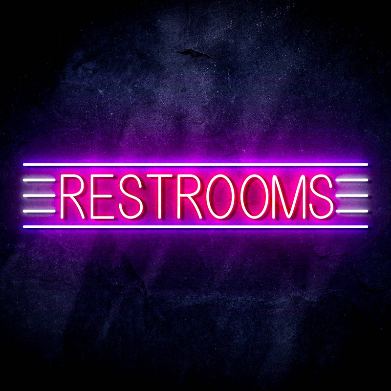 Restrooms Ultra-Bright LED Sign with Remote (Neon-Style, LED Technology) - LED Gift Works