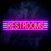 Restrooms Ultra-Bright LED Sign with Remote (Neon-Style, LED Technology) - Way Up Gifts