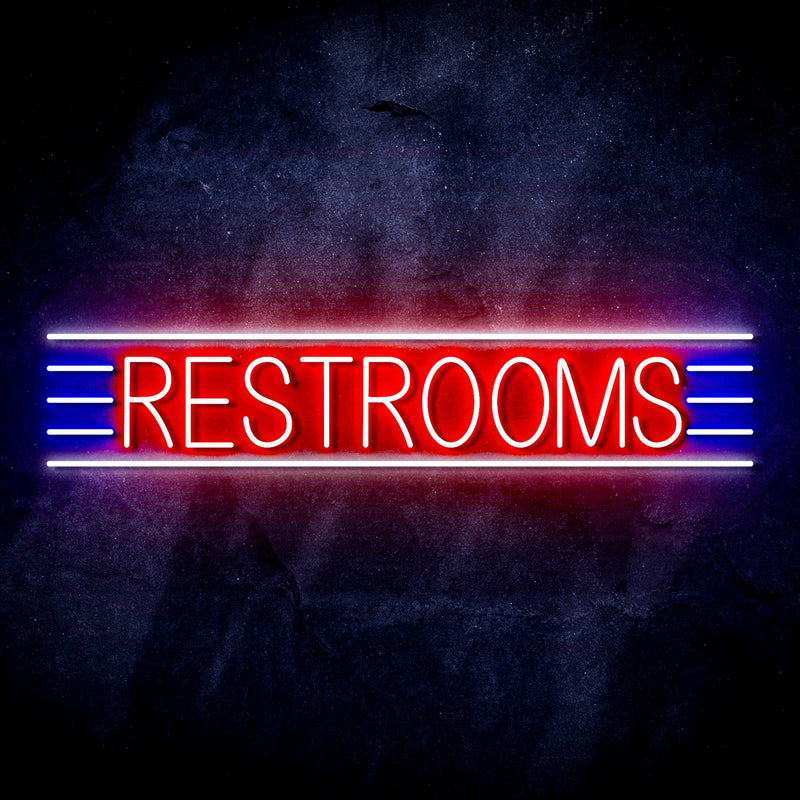 Restrooms Ultra-Bright LED Sign with Remote (Neon-Style, LED Technology) - LED Gift Works