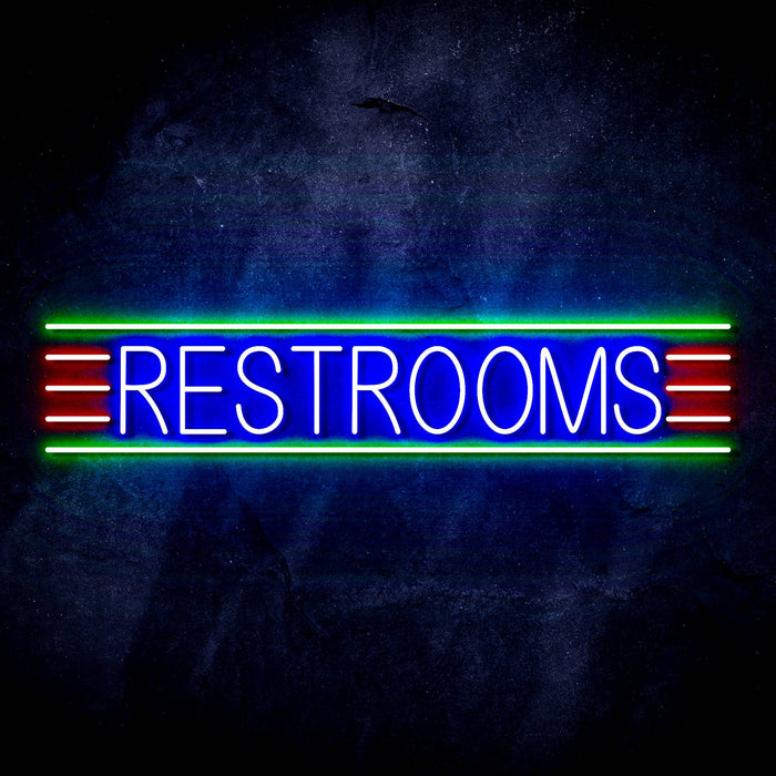 Restrooms Ultra-Bright LED Sign with Remote (Neon-Style, LED Technology) - Way Up Gifts