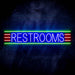 Restrooms Ultra-Bright LED Sign with Remote (Neon-Style, LED Technology) - Way Up Gifts