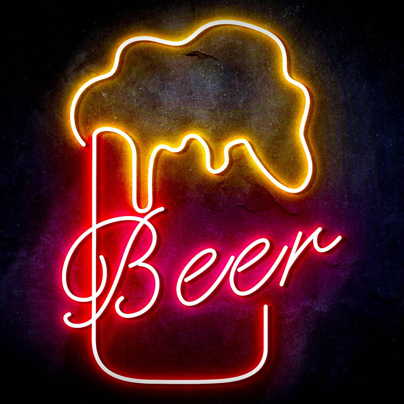 Beer Glass Led Sign Beer Ultra-Bright LED Sign with Remote (Neon-Style, LED Technology ...