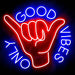 Good Vibes Only with Hand Ultra-Bright LED Sign with Remote (Neon-Style, LED Technology) - Way Up Gifts