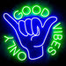 Good Vibes Only with Hand Ultra-Bright LED Sign with Remote (Neon-Style, LED Technology) - Way Up Gifts