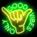 Good Vibes Only with Hand Ultra-Bright LED Sign with Remote (Neon-Style, LED Technology) - Way Up Gifts