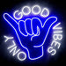 Good Vibes Only with Hand Ultra-Bright LED Sign with Remote (Neon-Style, LED Technology) - Way Up Gifts