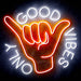 Good Vibes Only with Hand Ultra-Bright LED Sign with Remote (Neon-Style, LED Technology) - Way Up Gifts