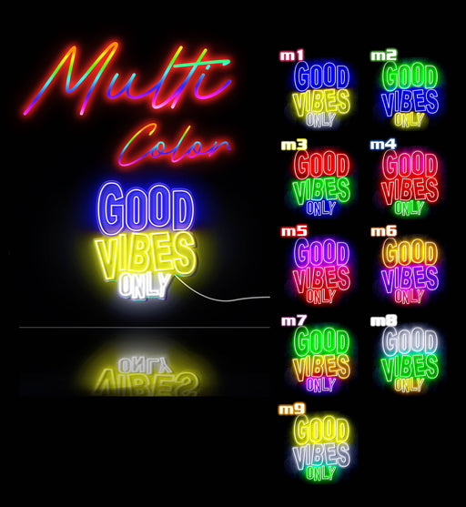 Good Vibes Only Ultra-Bright LED Sign with Remote (Neon-Style, LED Technology) - LED Gift Works