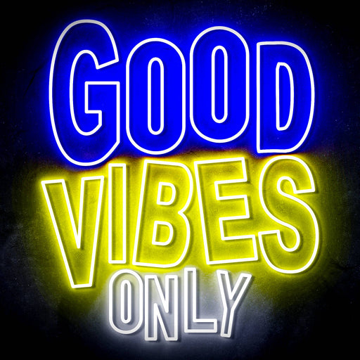 Good Vibes Only Ultra-Bright LED Sign with Remote (Neon-Style, LED Technology) - Way Up Gifts