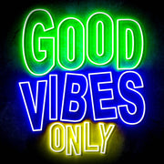 Good Vibes Only Ultra-Bright LED Sign with Remote (Neon-Style, LED Technology) - LED Gift Works