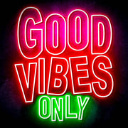 Good Vibes Only Ultra-Bright LED Sign with Remote (Neon-Style, LED Technology) - LED Gift Works