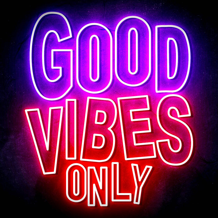 Good Vibes Only Ultra-Bright LED Sign with Remote (Neon-Style, LED Technology) - Way Up Gifts
