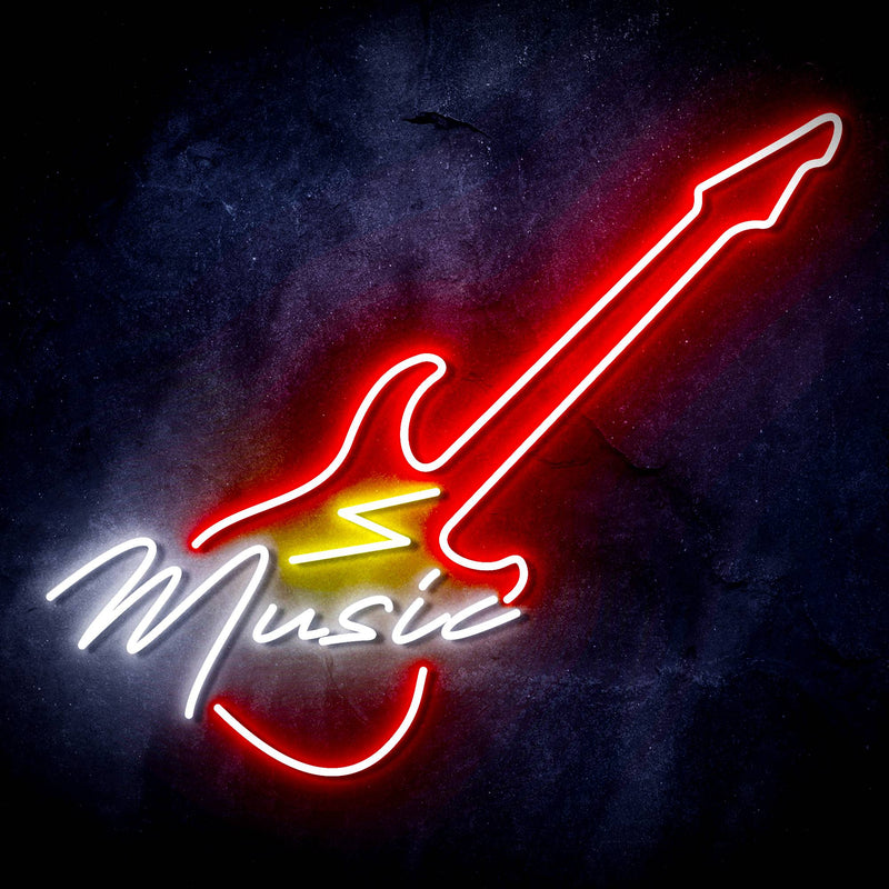 Electronic Guitar Music Shop Ultra-Bright LED Sign with Remote (Neon-Style, LED Technology) - LED Gift Works