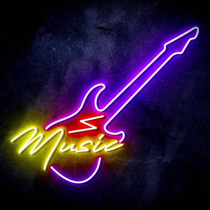 Electronic Guitar Music Shop Ultra-Bright LED Sign with Remote (Neon-Style, LED Technology) - Way Up Gifts