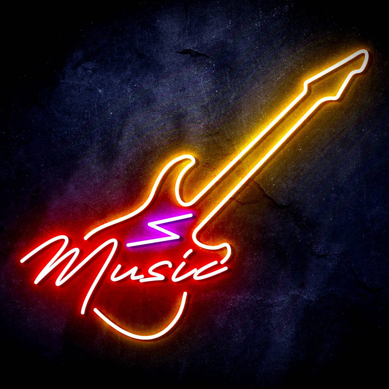 Electronic Guitar Music Shop Ultra-Bright LED Sign with Remote (Neon-Style, LED Technology) - LED Gift Works
