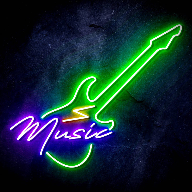 Electronic Guitar Music Shop Ultra-Bright LED Sign with Remote (Neon-Style, LED Technology) - LED Gift Works
