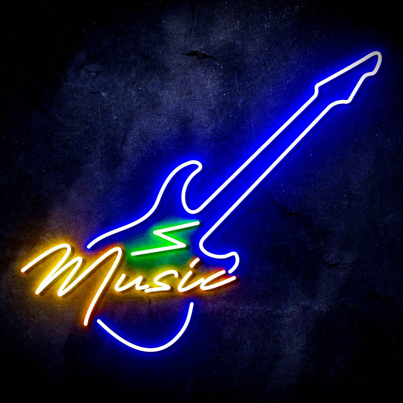 Electronic Guitar Music Shop Ultra-Bright LED Sign with Remote (Neon-Style, LED Technology) - LED Gift Works