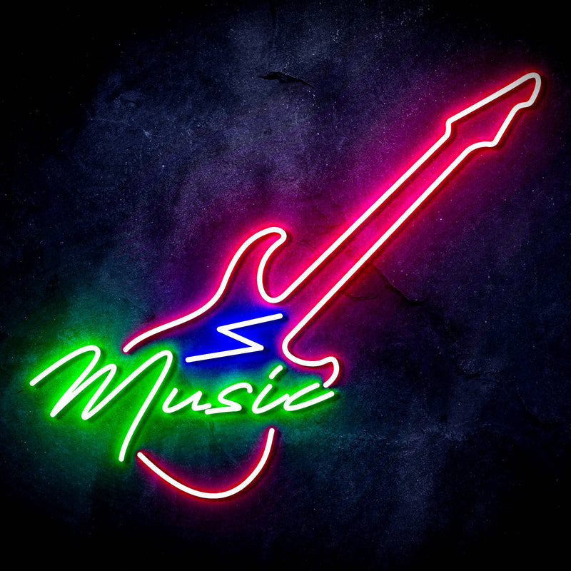 Electronic Guitar Music Shop Ultra-Bright LED Sign with Remote (Neon-Style, LED Technology) - LED Gift Works