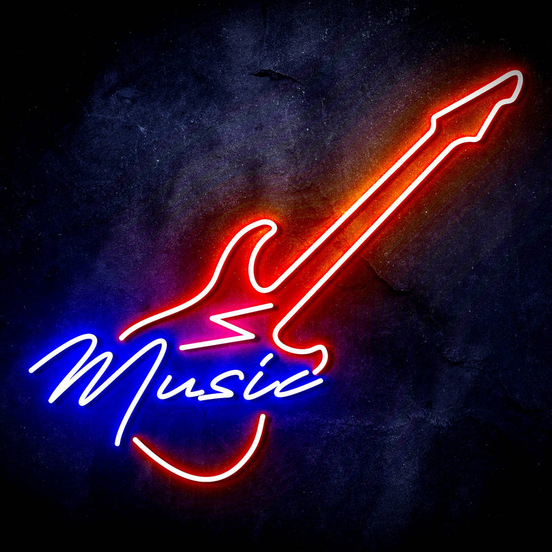Electronic Guitar Music Shop Ultra-Bright LED Sign with Remote (Neon-Style, LED Technology) - LED Gift Works