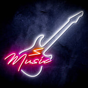 Electronic Guitar Music Shop Ultra-Bright LED Sign with Remote (Neon-Style, LED Technology) - LED Gift Works