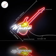 Electronic Guitar Music Shop Ultra-Bright LED Sign with Remote (Neon-Style, LED Technology) - LED Gift Works